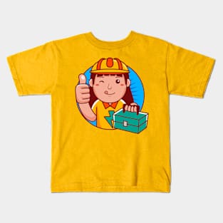 Electrician Woman Kids T-Shirt